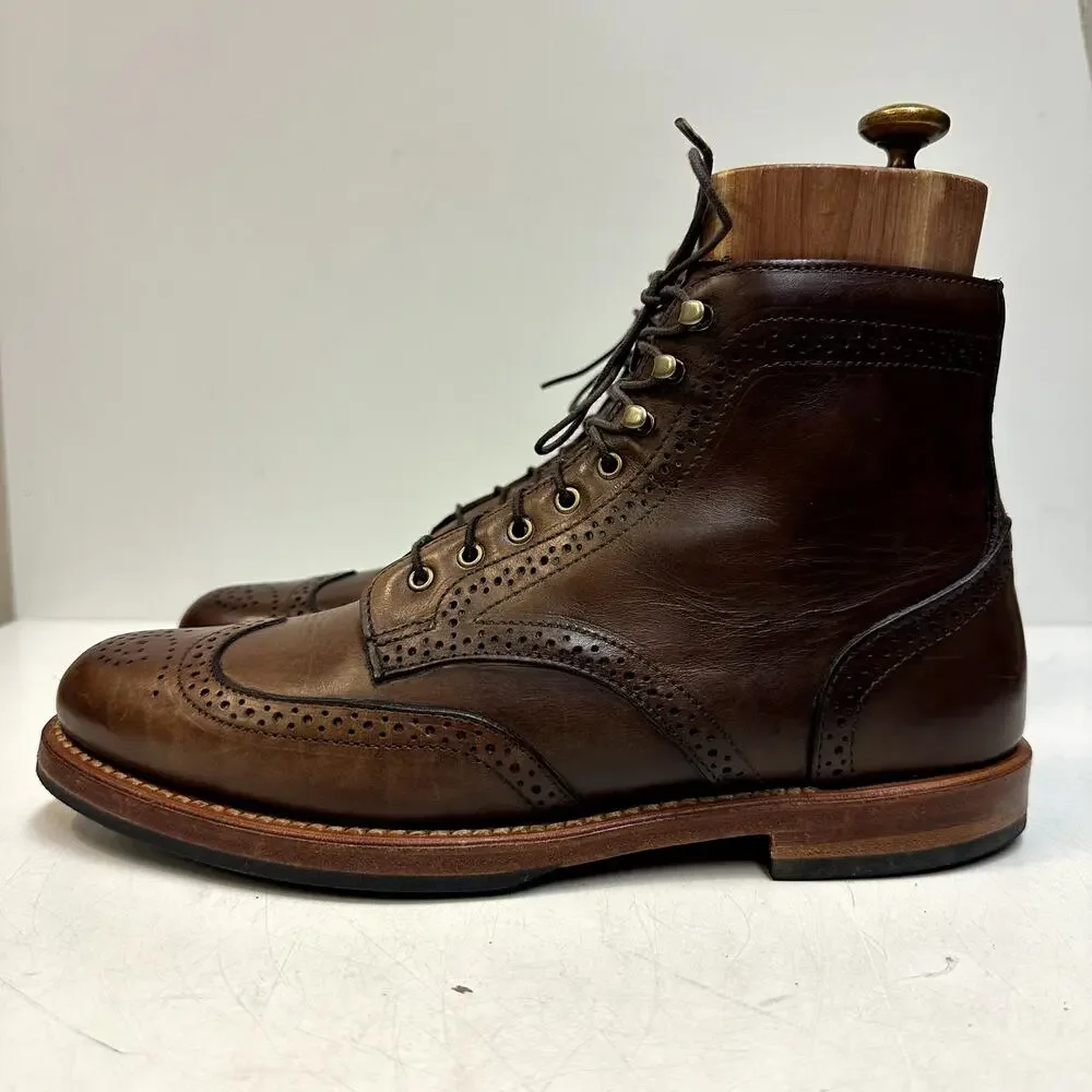 WORN TWICE Rancourt & Co. Wingtip Brogue Derby Boot Chromexcel Maine USA 8 D